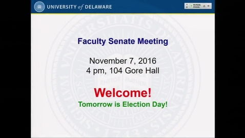 Thumbnail for 2016-2017/06Faculty Senate Meeting Nov 7th 2016.mp4