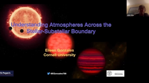 Thumbnail for Astro Seminar - Eileen Gonzales - Understanding Atmospheres across the Stellar-Substellar Boundary