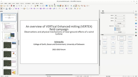 Thumbnail for The VERTEX field campaign: observations and physical mechanisms of near-ground effects of a wind turbine, Sicheng Wu