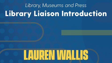Thumbnail for entry Lauren Wallis Introduction