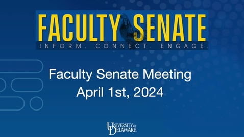 Thumbnail for Regular Faculty Senate Meeting on April 1st 2024