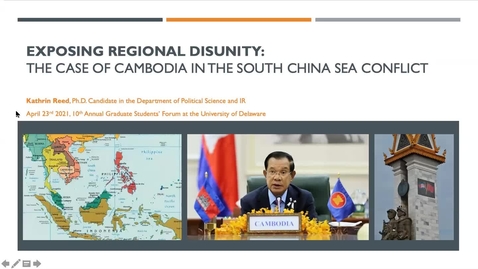 Thumbnail for entry Exposing Regional Disunity: The Case of Cambodia in the South China Sea Conflict, Kathrin Reed