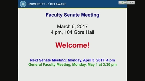 Thumbnail for 2016-2017/10Faculty Senate Monday March 6th 2017.mp4