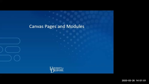 Thumbnail for entry  Canvas Pages and Modules