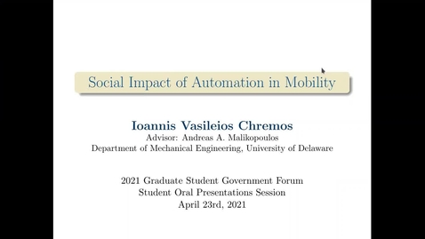 Thumbnail for 1A: Social Impact of Connectivity and Automation in Mobility, Ioannis Chremos