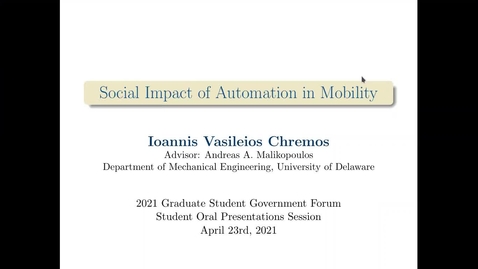 Thumbnail for entry 1A: Social Impact of Connectivity and Automation in Mobility, Ioannis Chremos