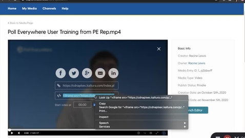 Thumbnail for Embed video with transcript