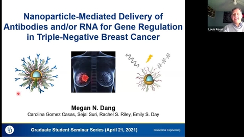 Thumbnail for entry Megan Dang: Nanoparticle-Mediated Delivery of Antibodies and/or RNA for Gene Regulation in Triple-Negative Breast Cancer