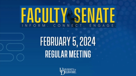 Thumbnail for entry Faculty Senate Meeting on February 5 2024