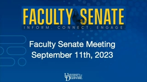 Thumbnail for entry Faculty Senate Meeting Sept 11th 2023
