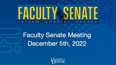 Thumbnail for entry Faculty Senate Meeting On Dec 5th  2022