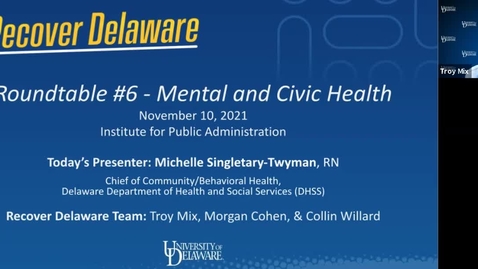 Thumbnail for entry Recover Delaware Roundtable #6