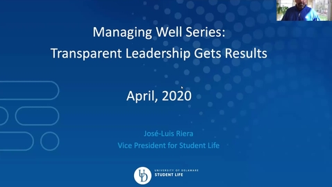 Thumbnail for entry Managing Well: Transparent Leadership Get Results