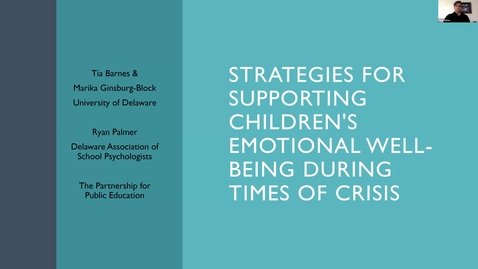 Thumbnail for entry Strategies for Supporting Children's Emotional Well-Being