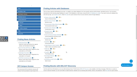 Thumbnail for Quick Review: Using Databases for English 110 Research (Short Version)