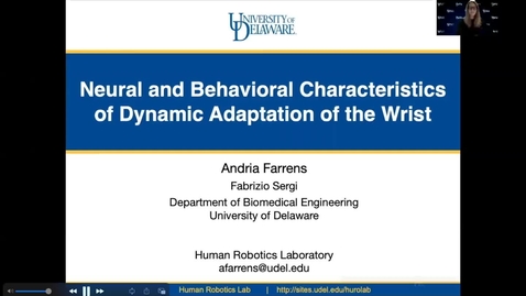 Thumbnail for Motor control of wrist during dynamic perturbations, Andria Farrens