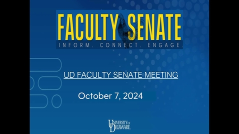Thumbnail for Faculty Senate Meeting 10/7/24