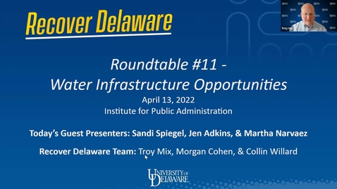 Thumbnail for entry Recover Delaware Roundtable #11 - Water Infrastructure Opportunities
