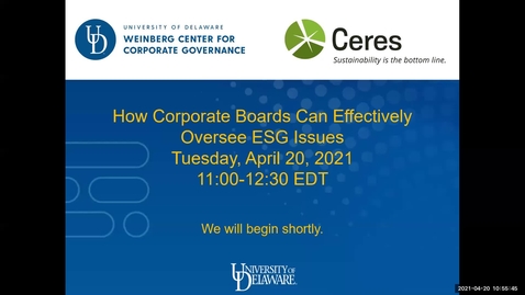 Thumbnail for How Corporate Boards Can Effectively Oversee ESG Issues -4/20/2021