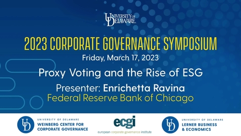 Thumbnail for entry 2023 Corporate Governance Symposium Session 4_1 (03/17/23)