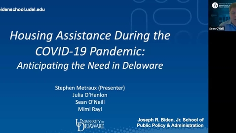 Thumbnail for entry Housing Assistance Amidst the COVID-19 Pandemic: Anticipating the Need in Delaware