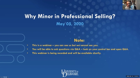 Thumbnail for Why Choose a Minor in Professional Selling Webinar 5.14.2020edit