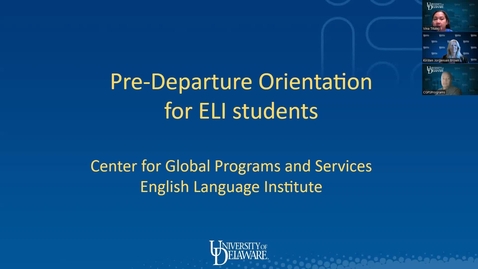 Thumbnail for Pre-departure Orientation for New ELI Students at UD