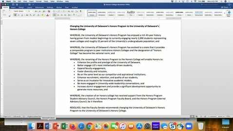 Thumbnail for Open hearing on Honors College Feb 24th 2020