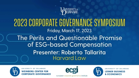 Thumbnail for 2023 Corporate Governance Symposium Session 2 (03/17/23)