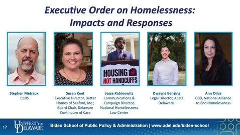 Thumbnail for Executive order on Homelessness: Impacts and Responses Panel (2/4)