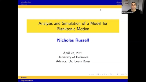 Thumbnail for Analysis and Simulation of a Novel Run-and-Tumble Model with Autochemotaxis, Nicholas Russell