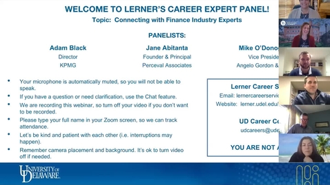 Thumbnail for Career Expert Panel - Finance Industry