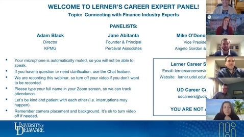 Thumbnail for entry Career Expert Panel - Finance Industry