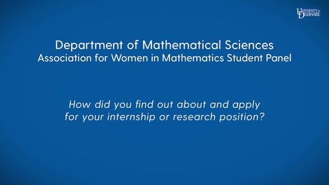 Thumbnail for Research Opportunities - Association for Women in Mathematics Student Panel