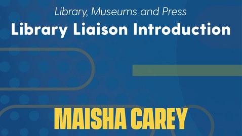 Thumbnail for entry Maisha Carey Introduction