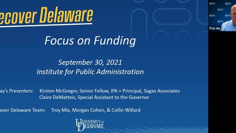 Thumbnail for Recover Delaware: Focus on Funding