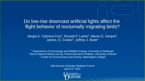 Thumbnail for entry Do ground-based, downward-facing artificial lights affect the flight behavior of nocturnally migrating birds?, Sergio Cabrera-Cruz