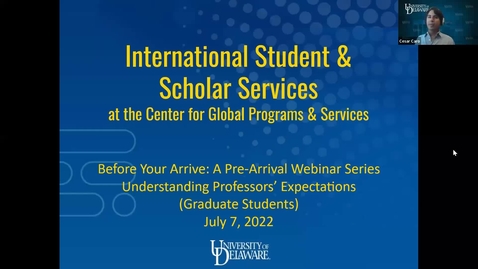 Thumbnail for entry Before You Arrive Webinar 6 - Academics in the U.S. for Graduate Students