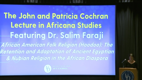 Thumbnail for John and Patricia Cochran Lecture in Africana Studies Featuring Dr Salim Faraji