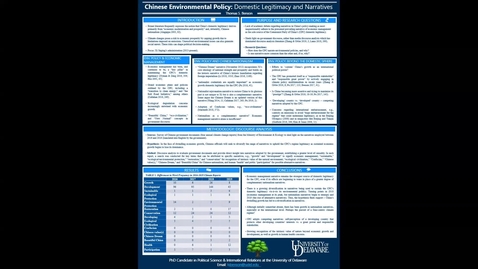 Thumbnail for entry Chinese Environmental Policy: Domestic Legitimacy and Narratives, Thomas Benson