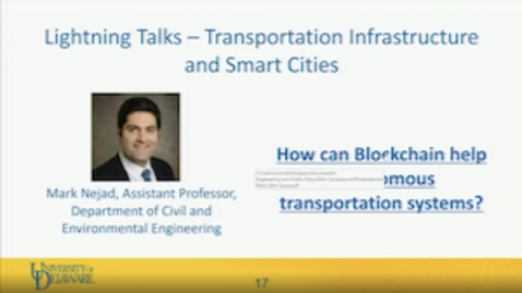 Thumbnail for Mark Nejad: How can Blockchain help autonomous transportation systems?