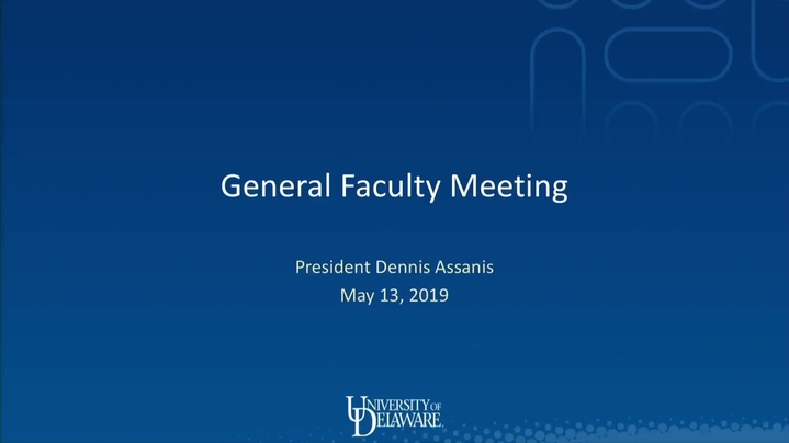 Thumbnail for channel Faculty Senate Meetings 2018 - 2019