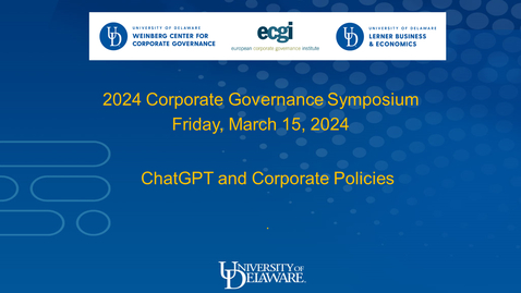 Thumbnail for 2024 Corporate Governance Symposium - Session 3 (Generative AI and Finance), Paper 1 (March 15, 2024)