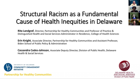 Thumbnail for entry Structural Racism as a Fundamental Cause of Health Inequities in Delaware