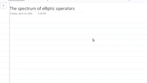 Thumbnail for entry The spectrum of elliptic operators