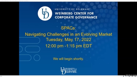 Thumbnail for entry SPACs:  Navigating Challenges in an Evolving Market – 5/17/2022