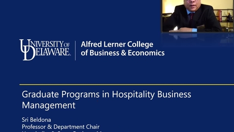Thumbnail for entry Hospitality Business Management - Lerner Graduate New Student Orientation