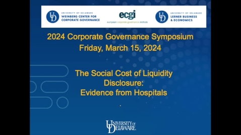Thumbnail for 2024 Corporate Governance Symposium - Session 4 (Regulations and Disclosure), Paper 1 (March 15, 2024)