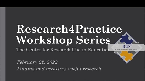 Thumbnail for Finding and Accessing Useful Research