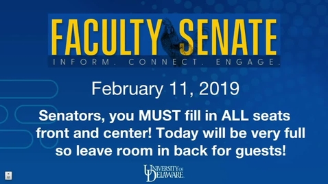 Thumbnail for Faculty Senate Meeting Feb 11 2019